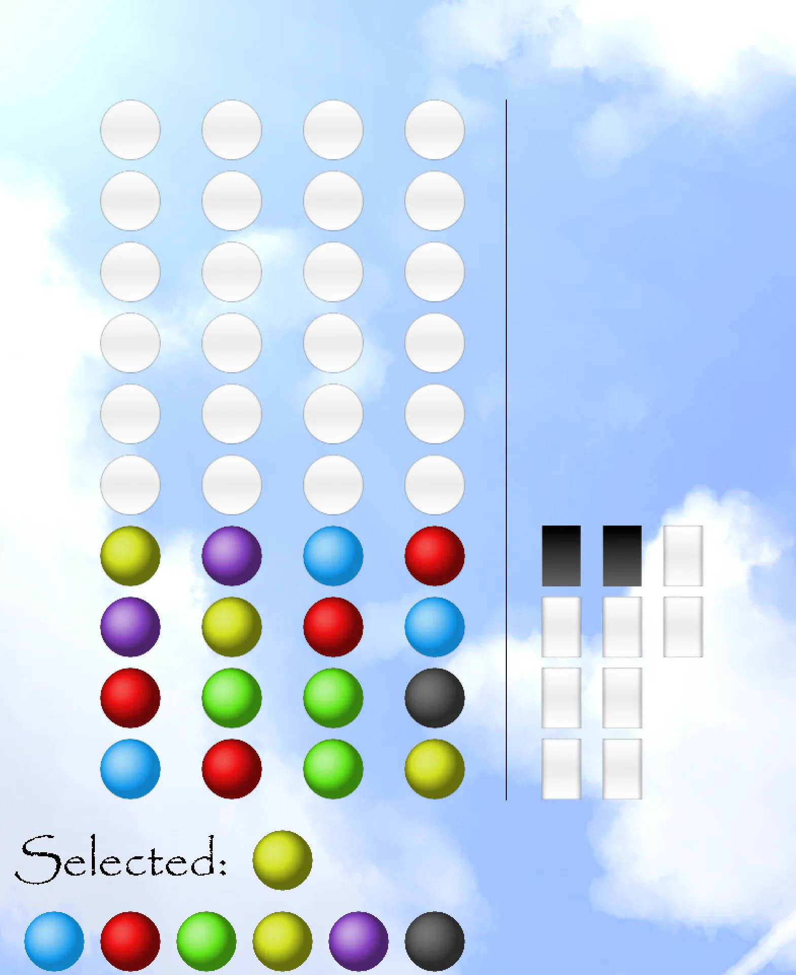 Mastermind game — default theme