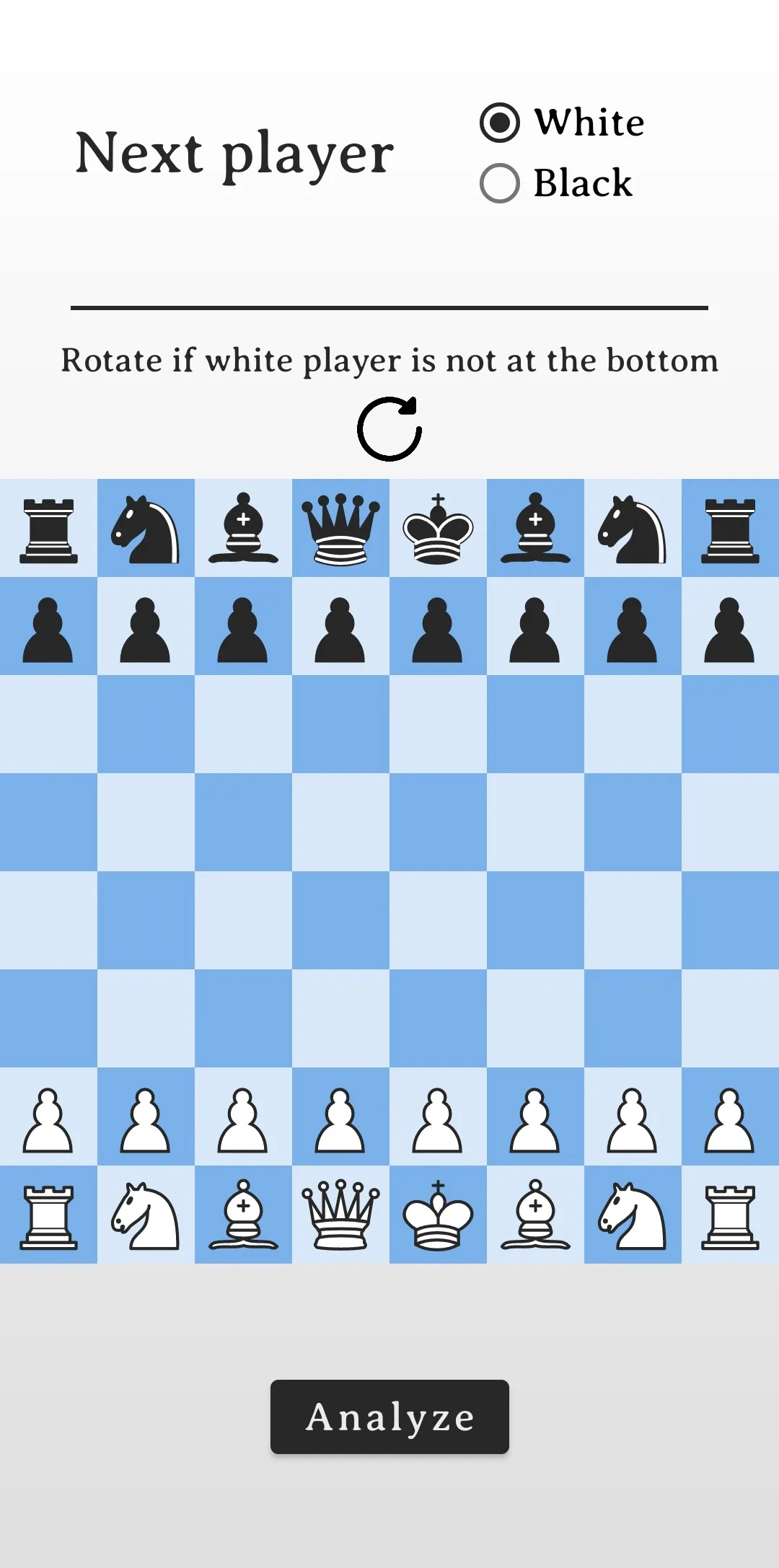 Chess board with rotate overlay