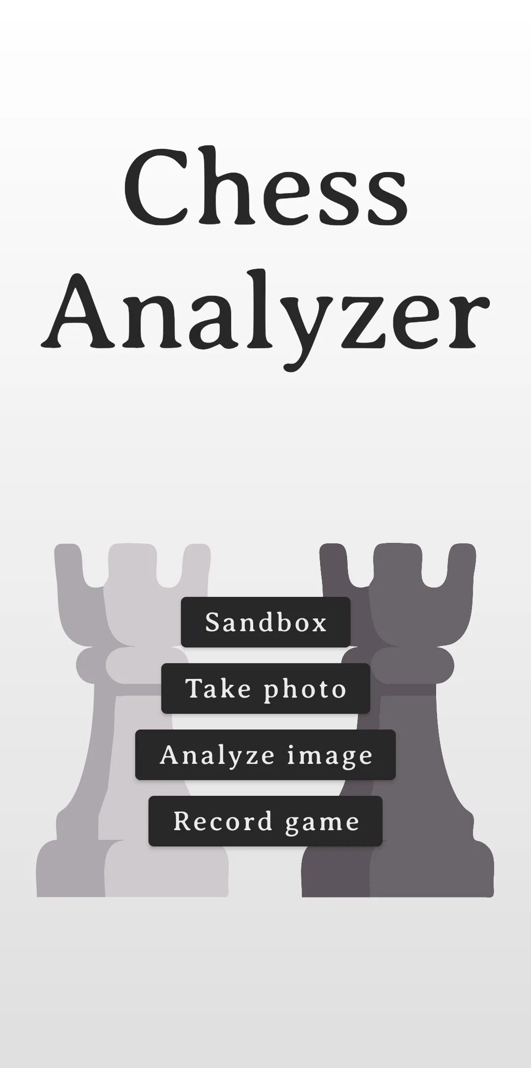 Chess Analyzer home screen